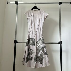 BOTTEGA VENETA SILVER APPLIQUÉ DRESS SZ38